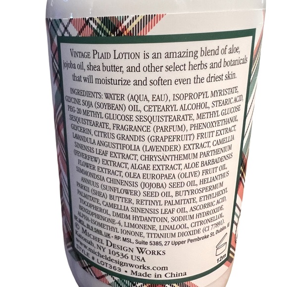 Michel Design Works NWT Vintage Plaid Set Hand & Body Lotion & Shea Butter Soap - Picture 6 of 9